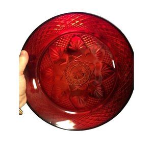 Cristal D'Arques-Durand Ruby Red Salad Dessert Plate 8"